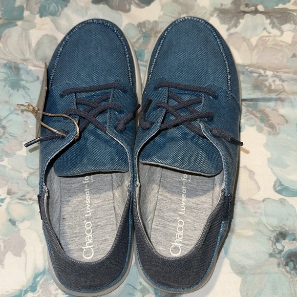New Chaco Chillos Blue Canvas Slip on Sneakers Women’s 10 BNWT - Picture 15 of 16